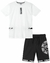 Conjunto camiseta branca com bermuda em moletinho preta Exclusive Tigor - comprar online