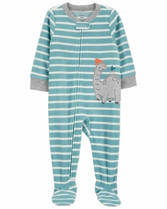 Carters pijama micropolar con cierre y pies antideslizantes dino