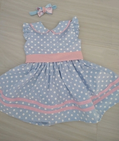 Vestido Infantil galinha pintadinha azul bebê - Flora Vestindo Sonhos