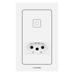 Interruptor Wi-Fi com Tomada 4x2 - Branco 1 Botão