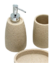 PIEDRA TRAVERTINO BEIGE SET X 3 DISPENSER VASO Y JABONERA - comprar online