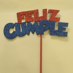 Topper Cake Feliz Cumpleaños Goma Eva con Gibre Combinado - comprar online