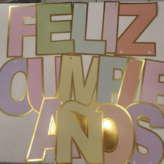 Banderín Feliz Cumpleaños Letras caladas