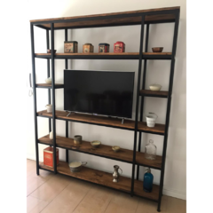 Rack de TV 160cm x 30cm x 180cm estilo industrial - tienda online