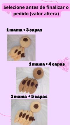 1 mama de crochê + capas mamilos diferentes - comprar online