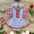 Romper Natal Encantado | modelo 2024 | renda luxo branco e vermelho