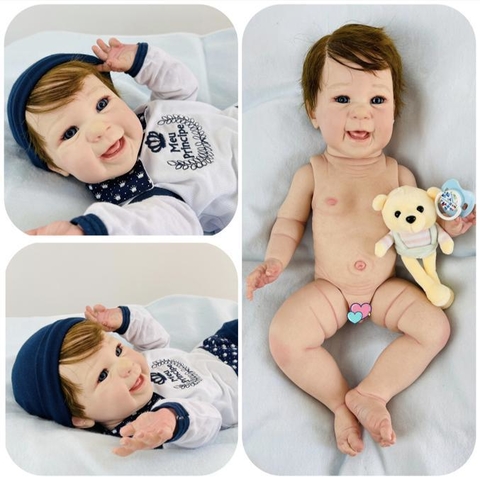 Bebê Reborn Menino Silicone Toma Banho Carequinha - ANA DOLLS