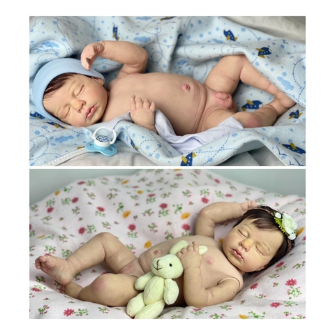 Bebê Reborn Casal Menino E Menina Gêmeos De 29 Itens