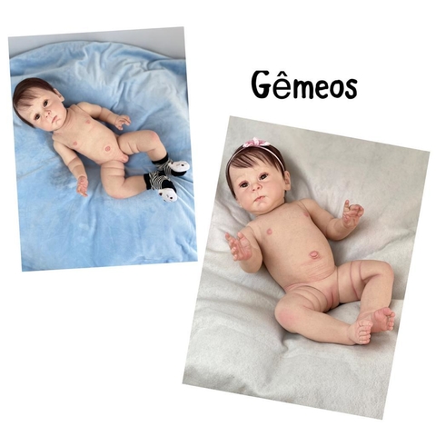 Bebê Reborn Casal Menino E Menina Gêmeos De 29 Itens