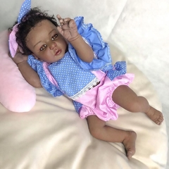 BEBÊ REBORN REALISTA MENINA KYLIN NEGRA