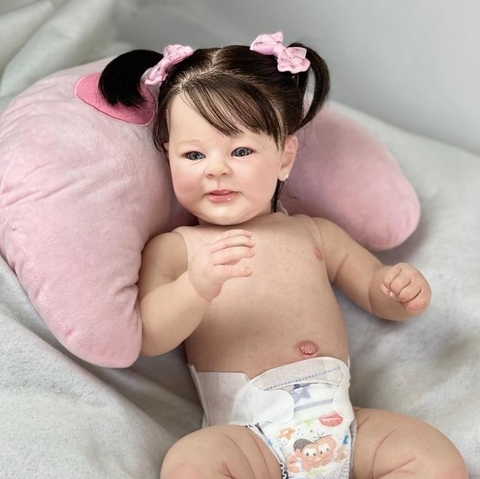 Boneca Bebê Reborn Rebeca Corpo de Tecido 50cm - Boneca Reborn
