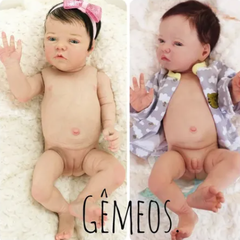 Bebê Reborn Gemeos corpo todo em vinil