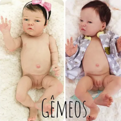 Bebe Reborn Boneca Gemeos Realista Toma Banho Casal