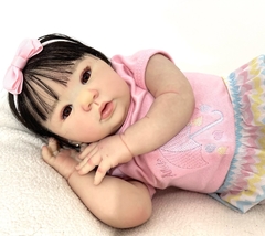 Boneca Reborn Bebê Abigail Linda 100% Silicone 13 Acessórios