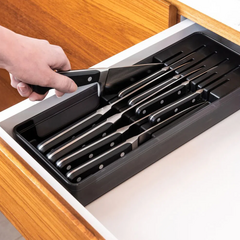 Organizador de Gaveta Porta Facas Utensílios Cozinha Clear 37,5x15x5,6cm - King Bazar | Loja de Artigos para Casa e Decoração