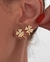 BRINCO EAR CUFF DOIS TREVOS CRAVEJADOS [SX.501] - Mar em Prata