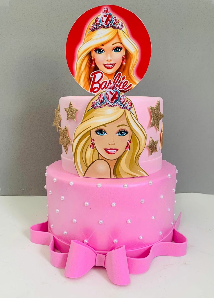 Topo de Bolo BARBIE Enfeite Decoração de Festa personalizado