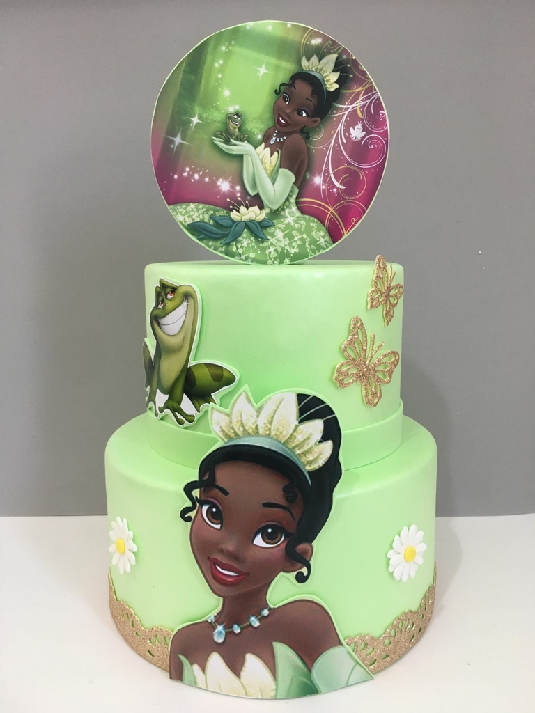 Topo Topper de Bolo Princesa Tiana Personalizado 2