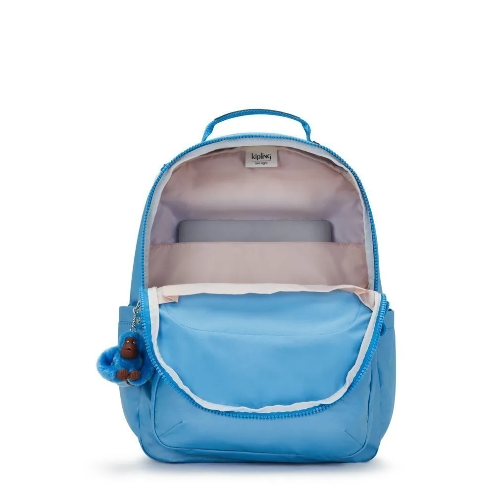MOCHILA KIPLING SEOUL AZUL METALICA AZUL