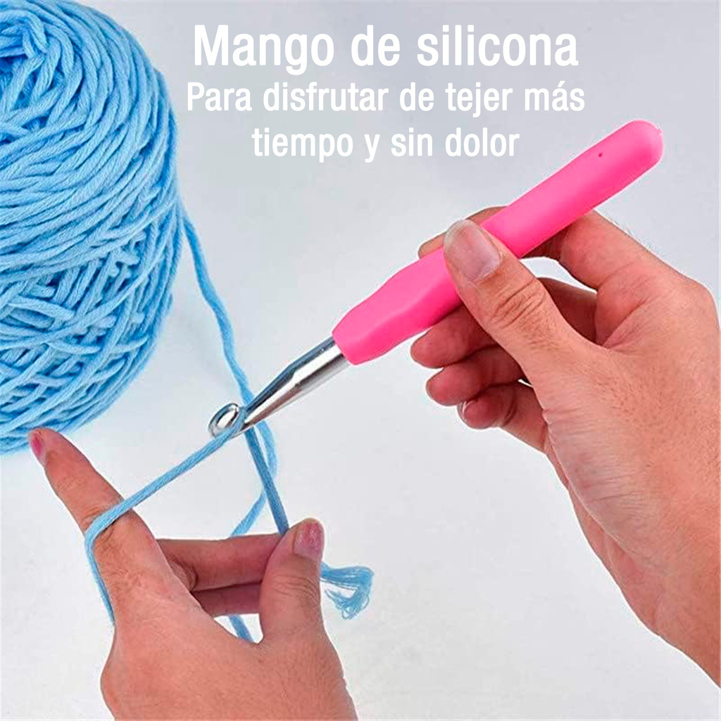Aguja crochet mango siliconado - Punto Lana