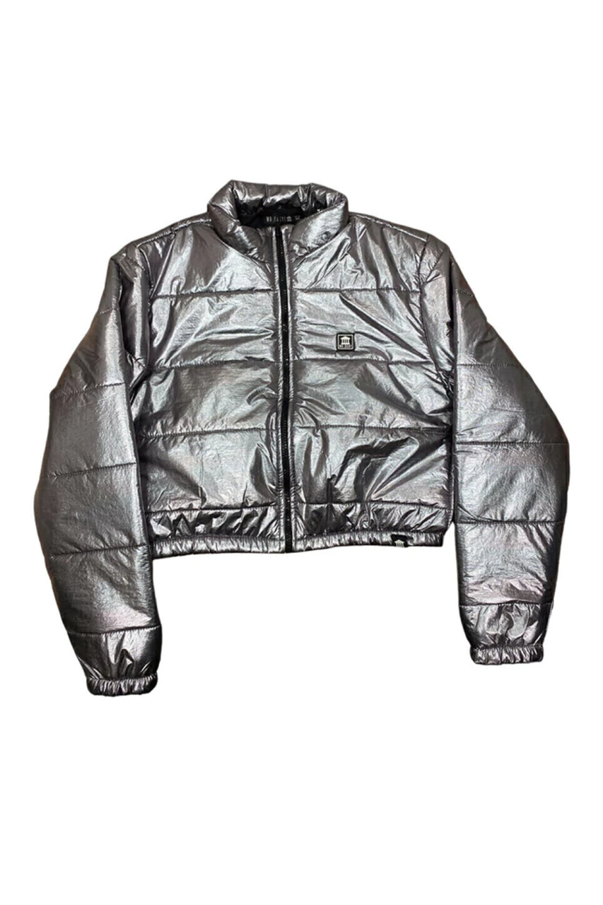 Jaqueta bomber feminina prata sales