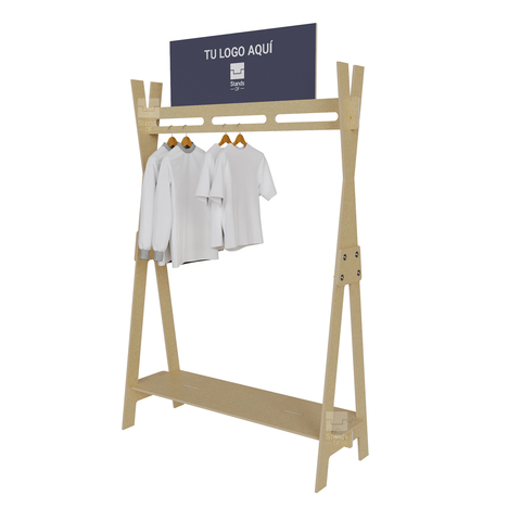 Base de madera para colgar ropa hot sale
