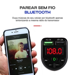 Transmissor Fm Bluetooth Carregador Rapido Carro Som - comprar online