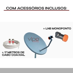 Kit Mini Antena 60cm com acessorios + Receptor Parabólica Digital B5 com RBS TV Poa na internet