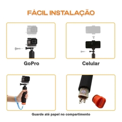 Bastao Flutuante Inoxidavel Suporte GoPro e Celular 18cm - Laranja - loja online