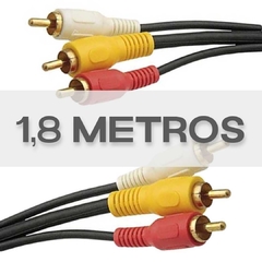 Cabo Áudio e Vídeo 3 RCA + 3 RCA Ponta Ouro 1.8 metros na internet