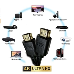 Cabo HDMI x HDMI 4k Ultra HD 1,8metros PS3 PS4 Xbox TV PC - loja online