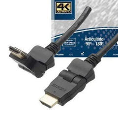 Cabo HDMI X HDMI 90 graus 3 Metros Articulado 2.0 4k Hd
