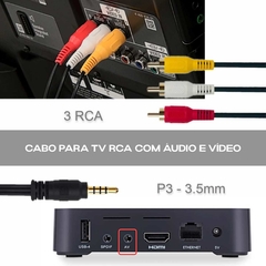 Cabo P3 + 3 RCA macho TV AV (GND, Audio, Video, Audio)* - comprar online