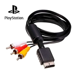 Cabo AV Playstation Ps1 Ps2 Ps3 Fat Slim audio e video 3 RCA