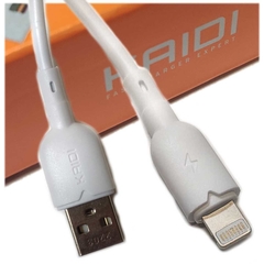 Cabo USB Kaidi Iphone KD-28A Lightning Branco 100cm