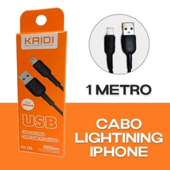 Cabo USB Kaidi Iphone KD-28A lightning Preto 100cm - comprar online