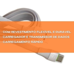 Cabo USB Kaidi tipo C KD-331C Branco 200cm na internet
