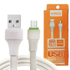 Cabo USB Kaidi Micro USB KD-331S V8 Branco 200cm
