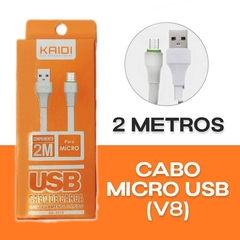 Cabo USB Kaidi Micro USB KD-331S V8 Branco 200cm - comprar online