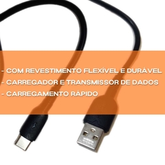 Cabo USB tipo C kaidi KD-28C Preto 100cm - loja online