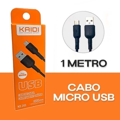 Cabo USB Kaidi Micro USB V8 KD-28S Preto 100cm - comprar online