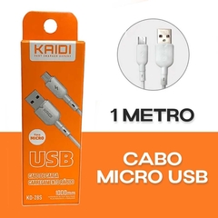 Cabo USB Kaidi Micro USB V8 KD-28S Branco 100cm na internet