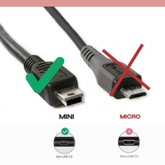 Cabo USB Macho x Mini USB V3 5 pinos - VIPO Eletrônicos - Áudio e Vídeo