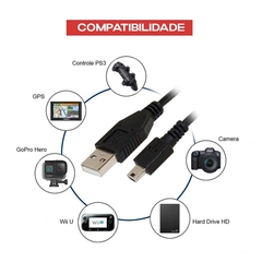 Cabo USB Macho x Mini USB V3 5 pinos - comprar online