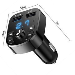Transmissor FM Bluetooth Carregador USB 3.1 Carro Som - Led Azul - comprar online