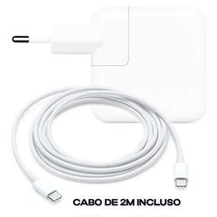 Carregador Apple 30w Macbook Air Pro Retina Usb C Com Cabo 2m na internet