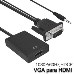 Conversor entrada VGA macho p/ saida HDMI femea - comprar online