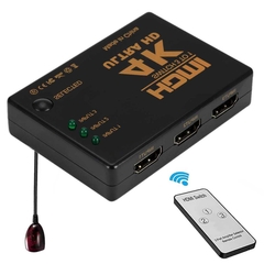 Divisor HDMI Splitter 3x1 Switch 1 entrada x 3 saidas COM CONTROLE e IR