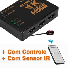 Divisor HDMI Splitter 3x1 Switch 1 entrada x 3 saidas COM CONTROLE e IR - comprar online