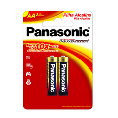 Pilha Alcalina Panasonic AA Com 2